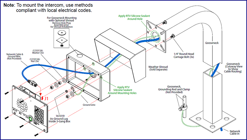 011214 SIP Outdoor Intercom with Keypad – CyberData Corporation