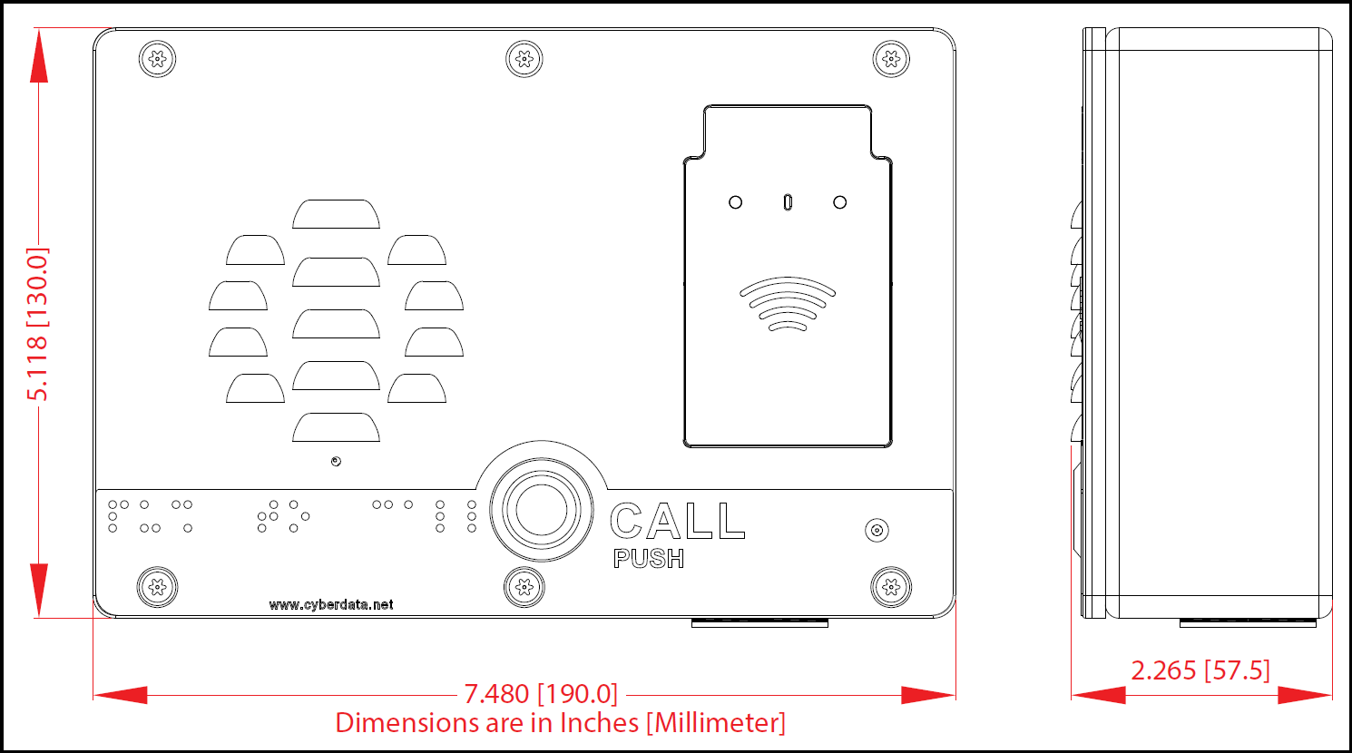 011477 SIP Outdoor Intercom with RFID – CyberData Corporation